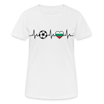 Football Bulgarie Heartbeat Bulgarie - T-shirt respirant Femme - blanc - Devant - AI Model Female 172 dark (172cm)