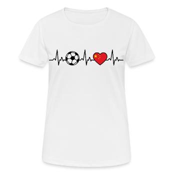 China Fußball Herzschlag China - Frauen T-Shirt atmungsaktiv - Weiß - Vorne - AI Model Female 172 dark (172cm)