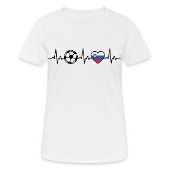 Slovenia Football Heartbeat Slovenia - Women's Breathable T-Shirt - white - Front - AI Model Female 172 dark (172cm)