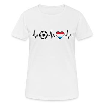 Luxemburg Fußball Herzschlag Luxemburg - Frauen T-Shirt atmungsaktiv - Weiß - Vorne - AI Model Female 172 dark (172cm)