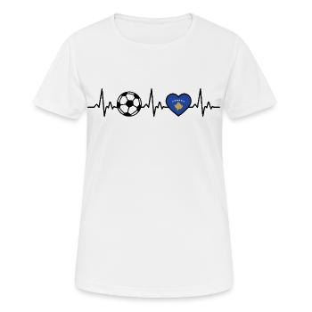 Kosovo Football Heartbeat Kosovo - T-shirt respirant Femme - blanc - Devant - AI Model Female 172 dark (172cm)
