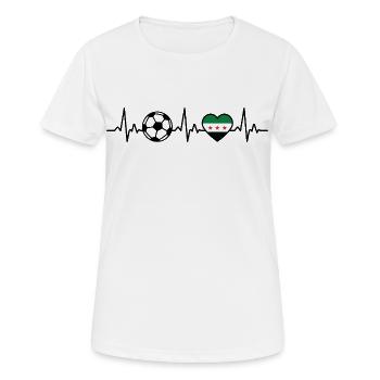 Syrien Fußball Herzschlag Syrien - Frauen T-Shirt atmungsaktiv - Weiß - Vorne - AI Model Female 172 dark (172cm)