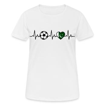 Pakistan Fußball Herzschlag Pakistan - Frauen T-Shirt atmungsaktiv - Weiß - Vorne - AI Model Female 172 dark (172cm)