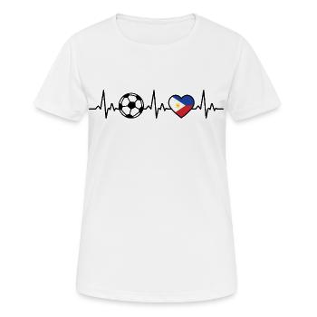 Philippinen Fußball Herzschlag Philippinen - Frauen T-Shirt atmungsaktiv - Weiß - Vorne - AI Model Female 172 dark (172cm)