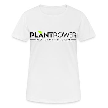 Plant Power - No Limits - Frauen T-Shirt atmungsaktiv - Weiß - Vorne - AI Model Female 172 dark (172cm)