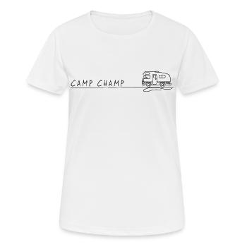 wohnmobil camp champ spruch camping - Frauen T-Shirt atmungsaktiv - Weiß - Vorne - AI Model Female 172 dark (172cm)