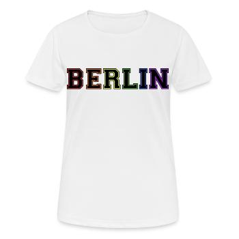 Berlin Varsity Rainbow - Women's Breathable T-Shirt - white - Front - AI Model Female 172 dark (172cm)