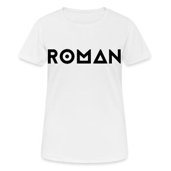 First name Roman - Women's Breathable T-Shirt - white - Front - AI Model Female 172 dark (172cm)
