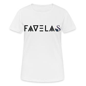 FAVELAS | Latino Style Print - Frauen T-Shirt atmungsaktiv - Weiß - Vorne - AI Model Female 172 dark (172cm)