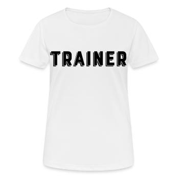 Trainer - Frauen T-Shirt atmungsaktiv - Weiß - Vorne - AI Model Female 172 dark (172cm)