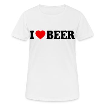 I love beer - Frauen T-Shirt atmungsaktiv - Weiß - Vorne - AI Model Female 172 dark (172cm)