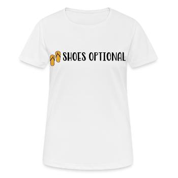 Shoes optional - Strand Spruch - Flip-Flops - Frauen T-Shirt atmungsaktiv - Weiß - Vorne - AI Model Female 172 dark (172cm)