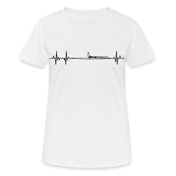 Ruderboot EKG Herzlinie - Frauen T-Shirt atmungsaktiv - Weiß - Vorne - AI Model Female 172 dark (172cm)