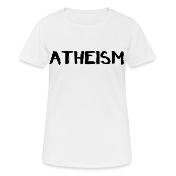 ATHEISM – Lettrage pinceau moderne - T-shirt respirant Femme - blanc - Devant - AI Model Female 172 dark (172cm)