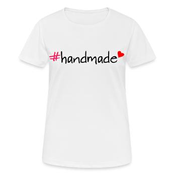 T-shirt hashtag fait main - T-shirt respirant Femme - blanc - Devant - AI Model Female 172 dark (172cm)