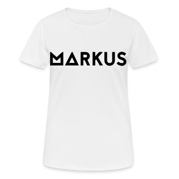 Prénom Markus - T-shirt respirant Femme - blanc - Devant - AI Model Female 172 dark (172cm)