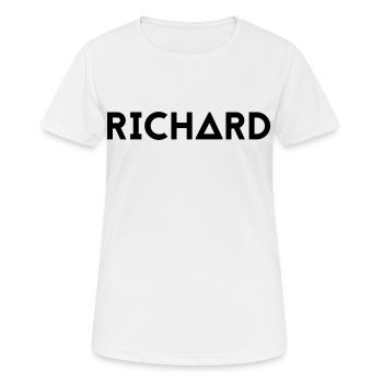 Prénom Richard - T-shirt respirant Femme - blanc - Devant - AI Model Female 172 dark (172cm)