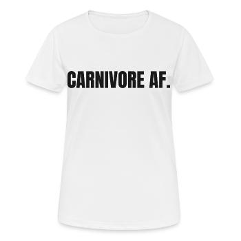 CARNIVORE | T-shirt Carnivore | Amateur de viande audacieux - T-shirt respirant Femme - blanc - Devant - AI Model Female 172 dark (172cm)