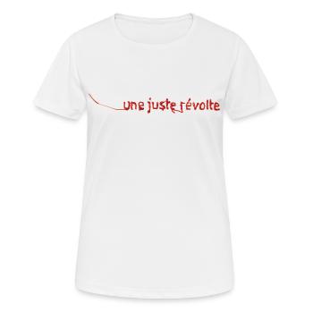 JUSTE RÉVOLTE - let's talk - T-shirt respirant Femme - blanc - Devant - AI Model Female 172 dark (172cm)