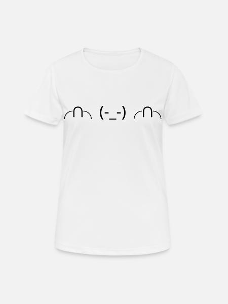 Whatever Emote ╭∩╮(-_-)╭∩╮ Naughty Emote - Women's Breathable T-Shirt - white