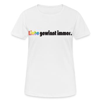 Liebe gewinnt immer Frieden Statement Vielfalt - Frauen T-Shirt atmungsaktiv - Weiß - Vorne - AI Model Female 172 dark (172cm)