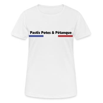 PASTIS POTES PÉTANQUE FRANKREICH BBR - Frauen T-Shirt atmungsaktiv - Weiß - Vorne - AI Model Female 172 dark (172cm)