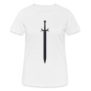 Chemise Dark Streetwear Épée de Lune - T-shirt respirant Femme - blanc - Devant - AI Model Female 172 dark (172cm)