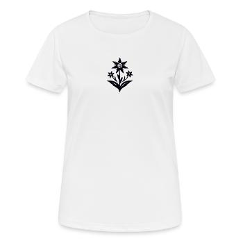 Edelweiß / Blume - Frauen T-Shirt atmungsaktiv - Weiß - Vorne - AI Model Female 172 dark (172cm)
