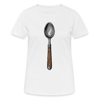 Illustration de cuillères dessinées à la main - T-shirt respirant Femme - blanc - Devant - AI Model Female 172 dark (172cm)