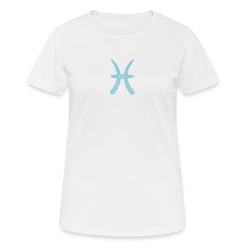 Fische-Tierkreiszeichen Pastellblau - Frauen T-Shirt atmungsaktiv - Weiß - Vorne - AI Model Female 172 dark (172cm)