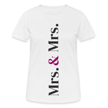 Mrs. and Mrs. Wedding Design in Vertical  - Frauen T-Shirt atmungsaktiv - Weiß - Vorne - AI Model Female 172 dark (172cm)