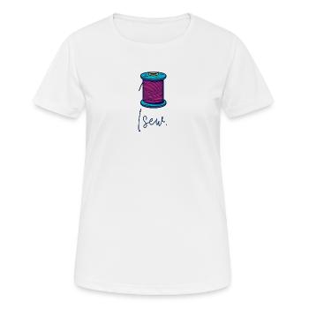 Sewing thread art motif - Women's Breathable T-Shirt - white - Front - AI Model Female 172 dark (172cm)