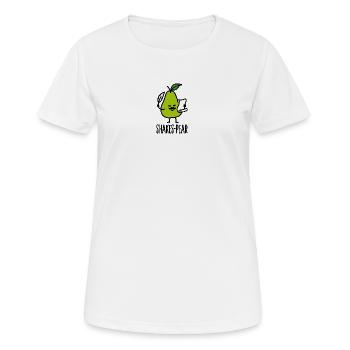 Shakes-Pear, Shakespeare funny pear pun cartoon - Women's Breathable T-Shirt - white - Front - AI Model Female 172 dark (172cm)