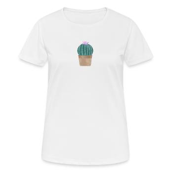 Kaktus im Blumentopf - Frauen T-Shirt atmungsaktiv - Weiß - Vorne - AI Model Female 172 dark (172cm)