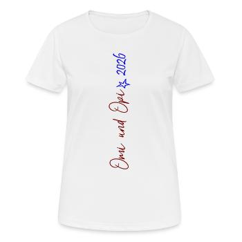 Omi und Opi 2026 - Frauen T-Shirt atmungsaktiv - Weiß - Vorne - AI Model Female 172 dark (172cm)