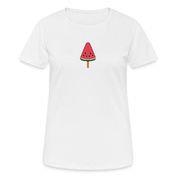 Tranche de popsicle à la pastèque - T-shirt respirant Femme - blanc - Devant - AI Model Female 172 dark (172cm)