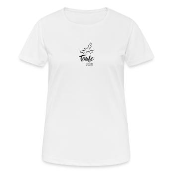 Taufe 2025 Taube abhebend Heiliger Geist - Frauen T-Shirt atmungsaktiv - Weiß - Vorne - AI Model Female 172 dark (172cm)