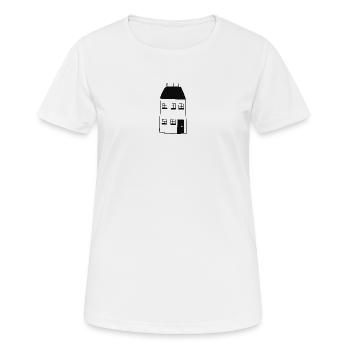Haus - Frauen T-Shirt atmungsaktiv - Weiß - Vorne - AI Model Female 172 dark (172cm)