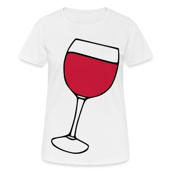 Rotwein im Glas - Frauen T-Shirt atmungsaktiv - Weiß - Vorne - AI Model Female 172 dark (172cm)