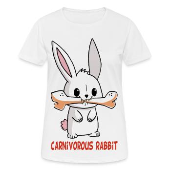 Lapin blanc carnivore - T-shirt respirant Femme - blanc - Devant - AI Model Female 172 dark (172cm)