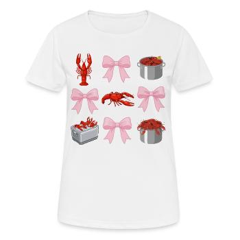Écrevisses et Nœuds Roses Style Coquette - T-shirt respirant Femme - blanc - Devant - AI Model Female 172 dark (172cm)