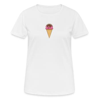 Ich mag Eis - Frauen T-Shirt atmungsaktiv - Weiß - Vorne - AI Model Female 172 dark (172cm)