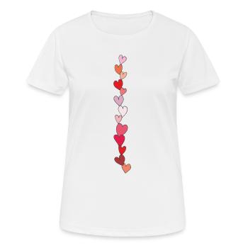 herzen kette - Frauen T-Shirt atmungsaktiv - Weiß - Vorne - AI Model Female 172 dark (172cm)