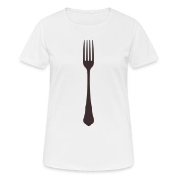 Fork Silhouette - Women's Breathable T-Shirt - white - Front - AI Model Female 172 dark (172cm)