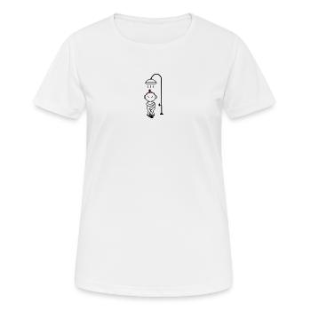 scheues Mädchen unter der Dusche - Frauen T-Shirt atmungsaktiv - Weiß - Vorne - AI Model Female 172 dark (172cm)