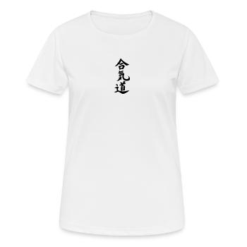 Aïkido kanji - T-shirt respirant Femme - blanc - Devant - AI Model Female 172 dark (172cm)