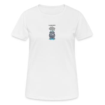 Rain Hippo Under Clouds - Women's Breathable T-Shirt - white - Front - AI Model Female 172 dark (172cm)
