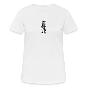 Cool zèbre confiant dessin animé serein - T-shirt respirant Femme - blanc - Devant - AI Model Female 172 dark (172cm)
