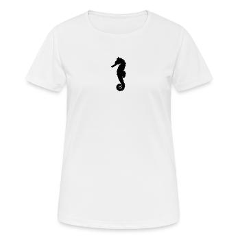 Seepferdchen schwarz - Frauen T-Shirt atmungsaktiv - Weiß - Vorne - AI Model Female 172 dark (172cm)