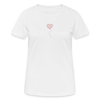 Luftballon Herz rosa pastell - Frauen T-Shirt atmungsaktiv - Weiß - Vorne - AI Model Female 172 dark (172cm)